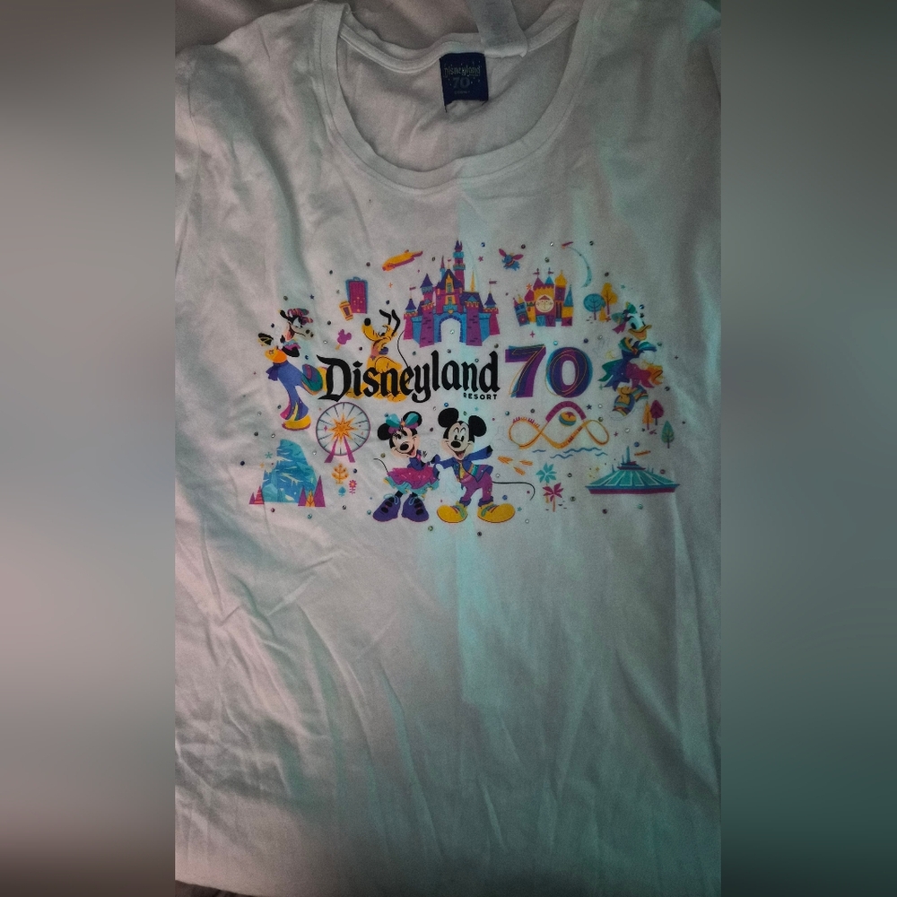 Disney Resort Unisex' 70th Anniversary White T-Shirt with Mickey & Minnie